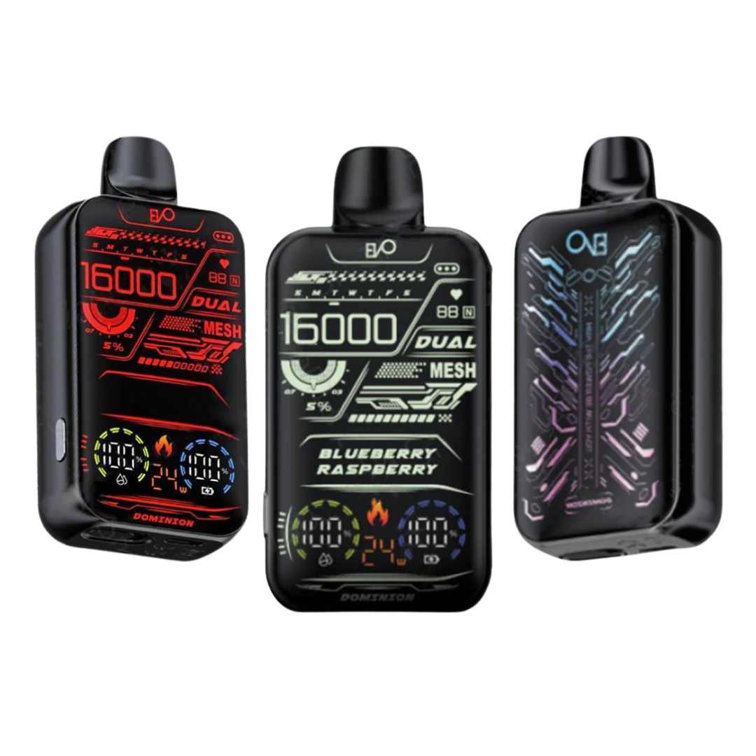 EVO DOMINION (WORLD FIRST GLOW IN DARK) 16000 PUFFS DISPOSABLE VAPE - PACK OF 5