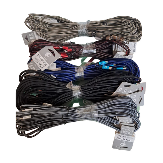 10 FEET TYPE-C TO TYPE-C | ASSORTED COLORS - PACK OF 5